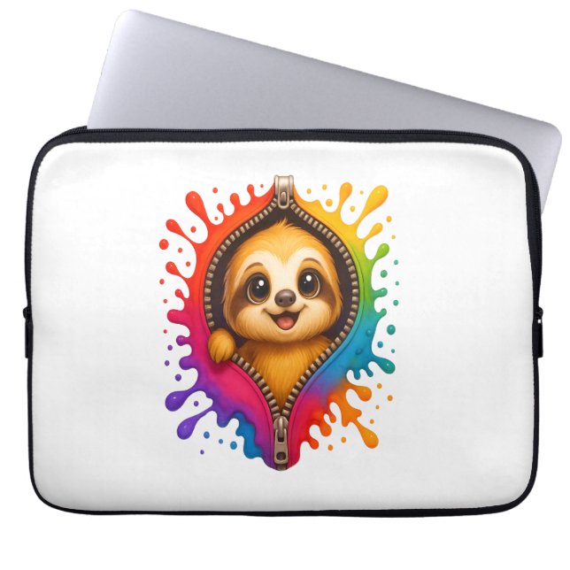 Sloth Watercolor Laptop Fodral (Framsidan)