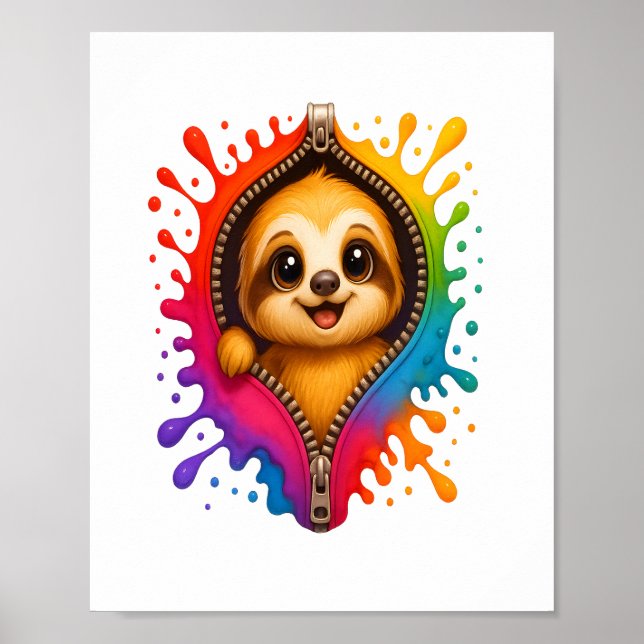 Sloth Watercolor Poster (Framsidan)