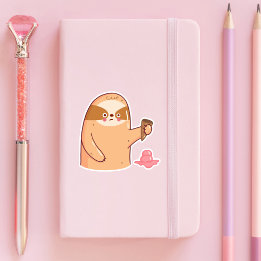 Sloth with Ice Cream Funny Klistermärken