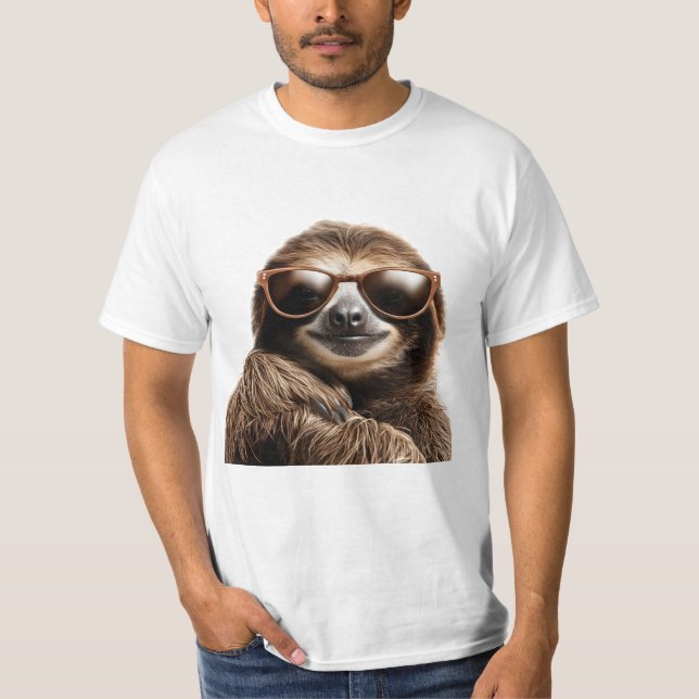Sloth with Sunglass T Shirt (Framsida)