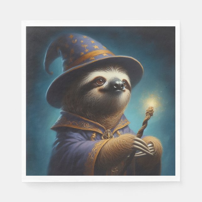 Sloth Wizard Pappersservett (Framsidan)