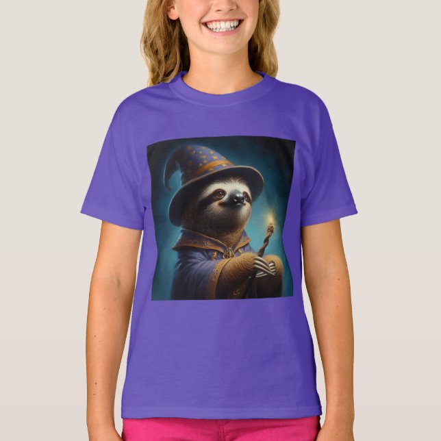 Sloth Wizard T Shirt (Framsida)