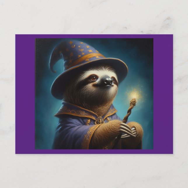 Sloth Wizard Vykort (Framsida)