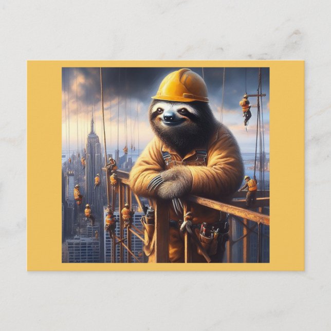 Sloth Working the High Steel Vykort (Framsida)