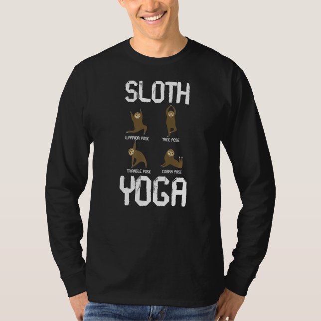 Sloth Yoga for Women Manar Kids Cute Animal T Shirt (Framsida)