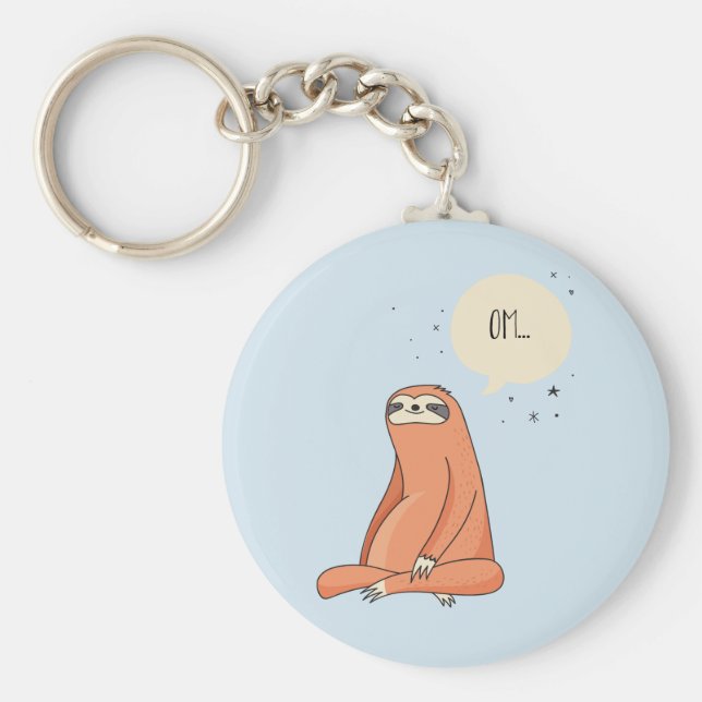 Sloth Yoga Funny Sloth Älskare Nyckelring (Framsidan)
