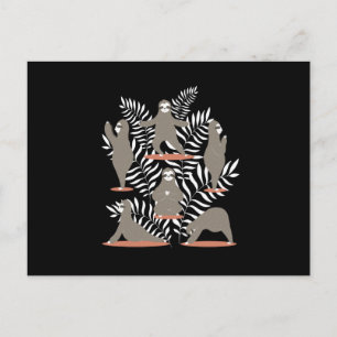 Sloth Yoga Funny Sloth Vykort