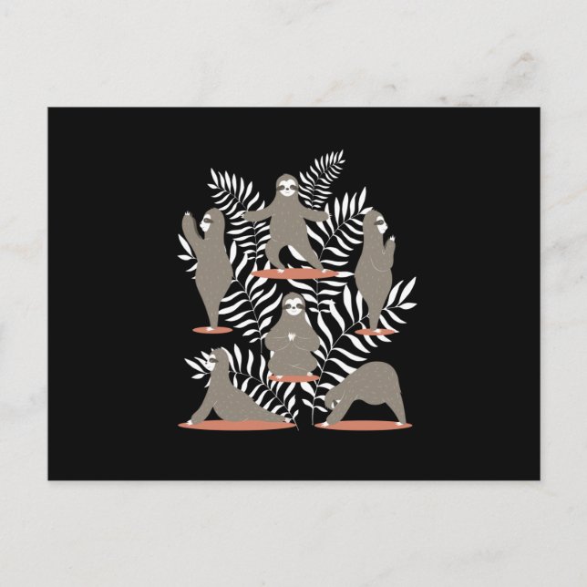 Sloth Yoga Funny Sloth Vykort (Framsida)