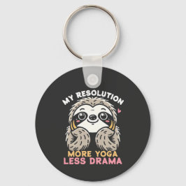 Sloth Yoga Keychain - more Yoga Less Drama Nyckelring