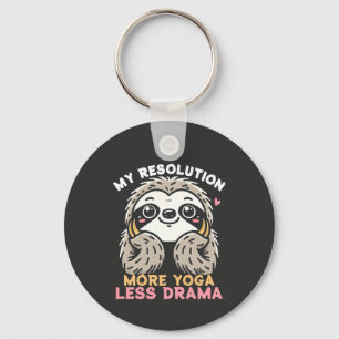 Sloth Yoga Keychain - more Yoga Less Drama Nyckelring