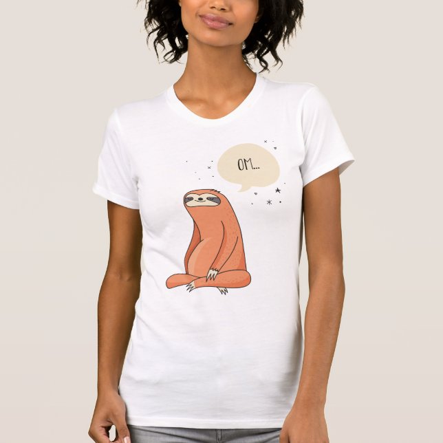 Sloth Yoga Långsamt Älskare Tee Shirt (Framsida)
