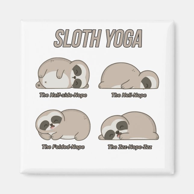 Sloth Yoga Magnet (Framsidan)