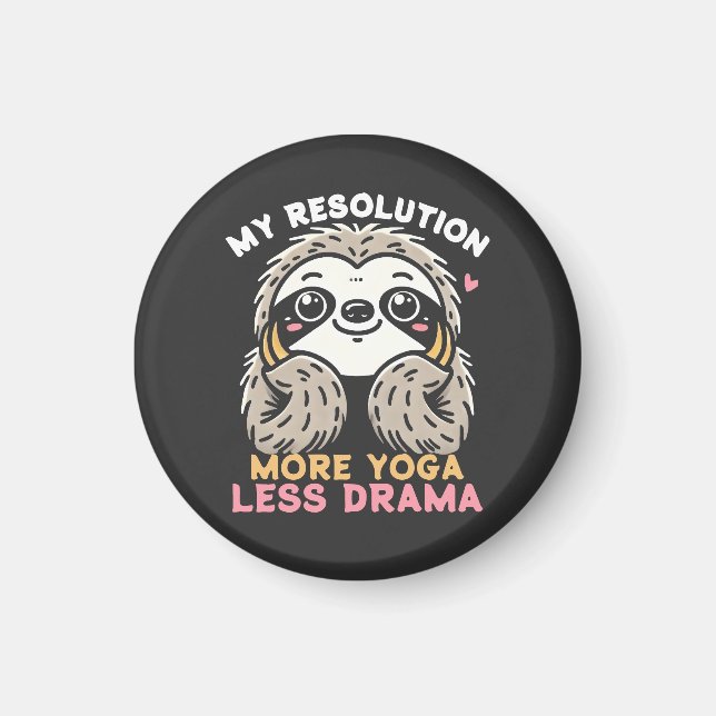 Sloth Yoga Magnet - more Yoga Less Drama (Framsidan)