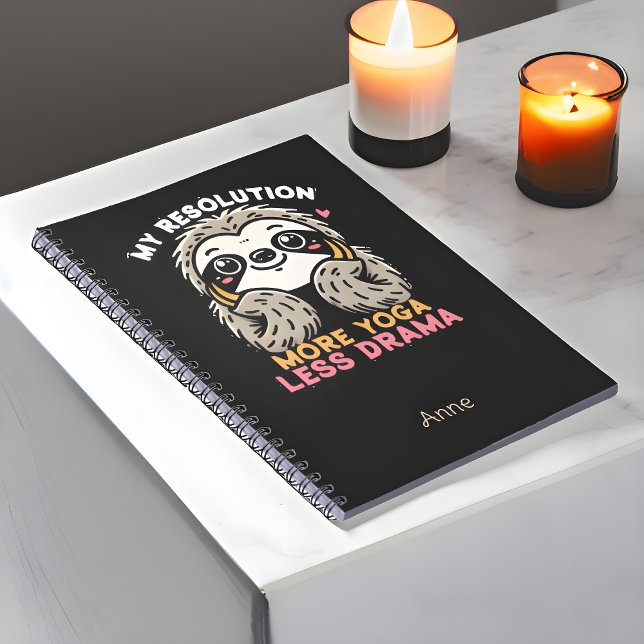 Sloth Yoga Notebook - more Yoga Less Drama Anteckningsbok (Skapare uppladdad)