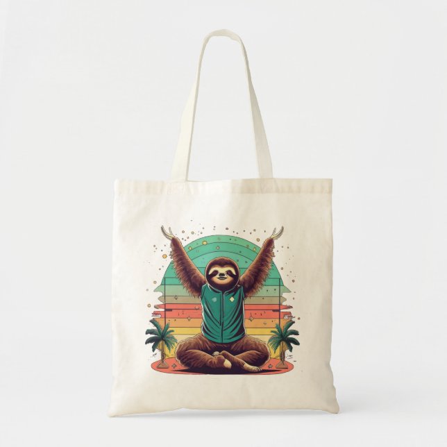 Sloth Yoga Tote Tygkasse (Framsidan)