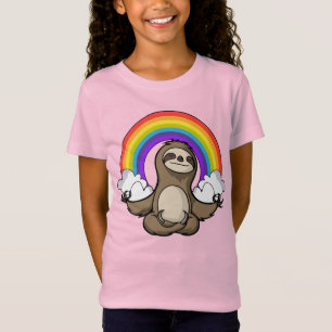 Sloth Zen Yoga Meditation Rainbow Animal T Shirt