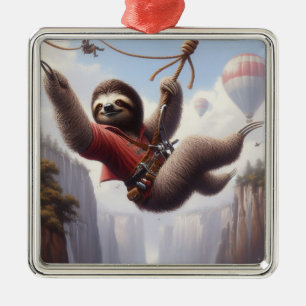 Sloth Ziplining Julgransprydnad Metall
