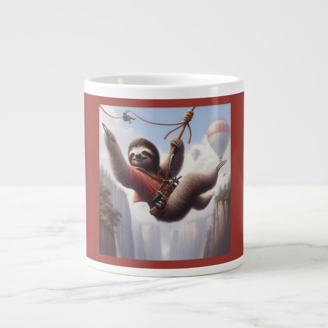 Sloth Ziplining Jumbo Mugg (Framsidan)