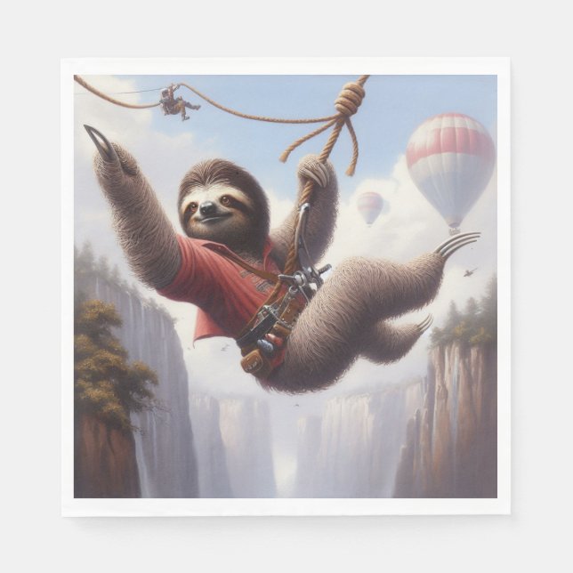 Sloth Ziplining Pappersservett (Framsidan)