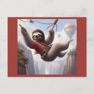 Sloth Ziplining Vykort