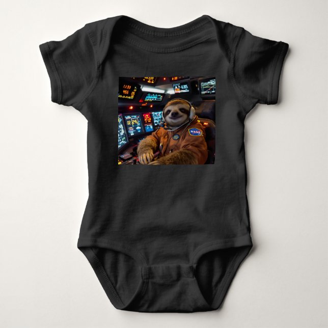 SlothBefälhavare i Space Bodykostym T Shirt (Framsida)