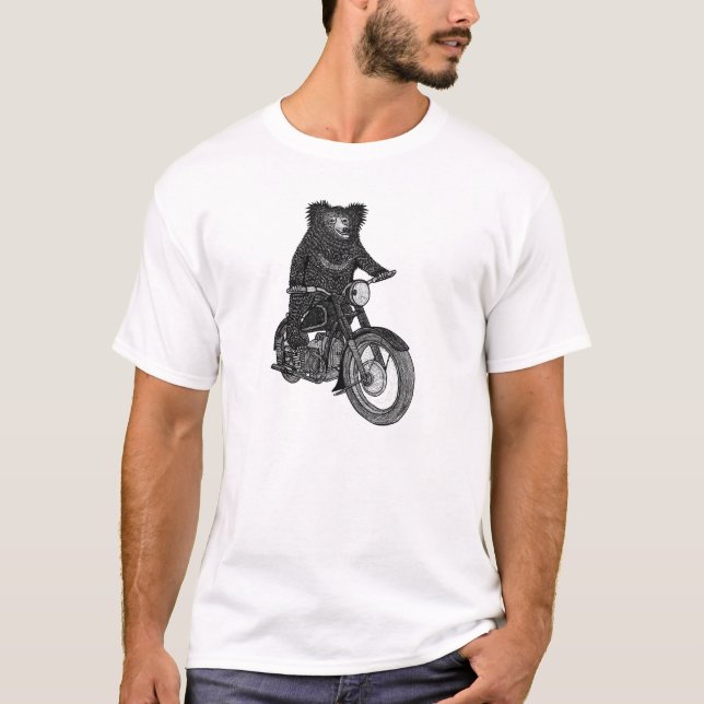 Slothbjörn på MotorbikeT-tröja T-shirt (Framsida)