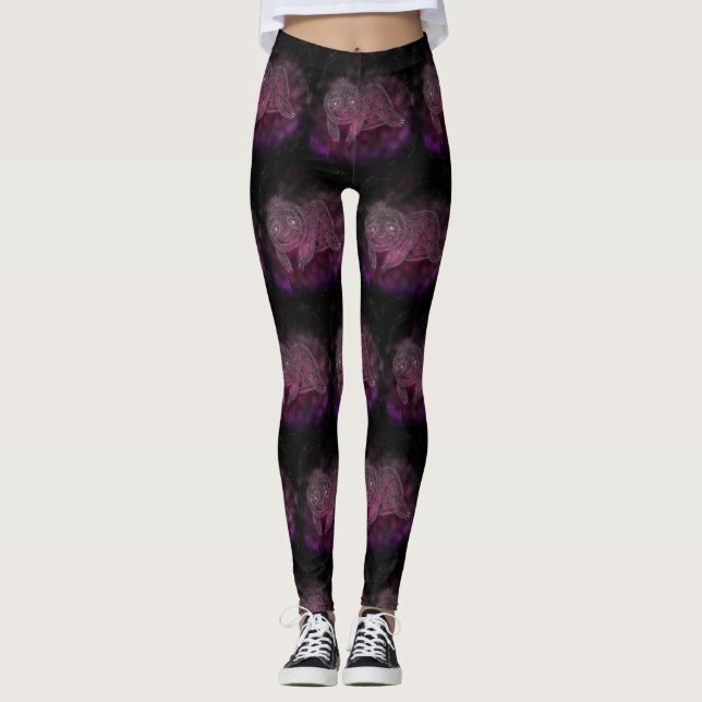Slothgalaxdamasker Leggings (Framsida)