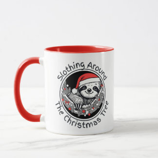 Slothing Around the Christmas Tree Mug Mugg