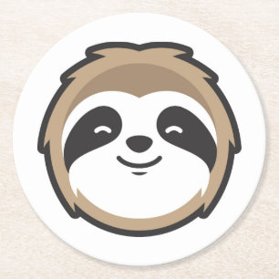 Slothmaskot Underlägg Papper Rund