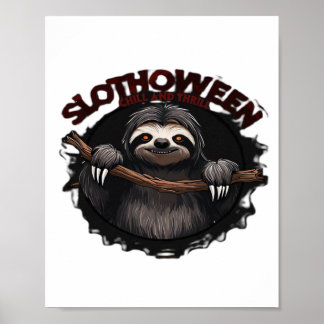 Slothoween Chill And Thrill - Creepy Sloth Classic Poster