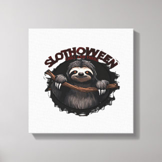 Slothoween Chill And Thrill - Kuslig Sloth Classic Canvastryck