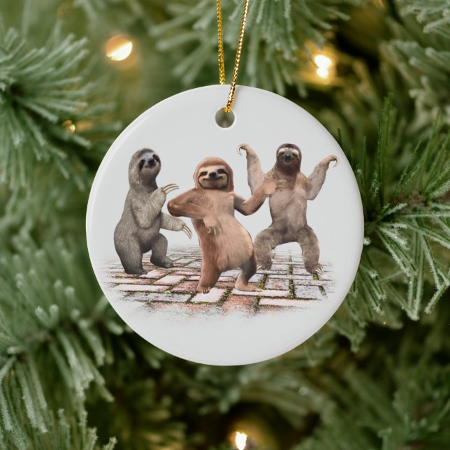 Sloths dansknande slöjor till Djur älskare Julgransprydnad Keramik (Träd)