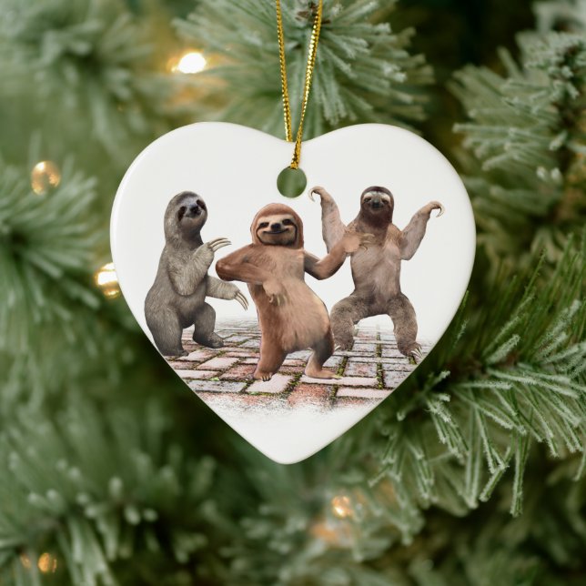 Sloths dansknande slöjor till Djur älskare Julgransprydnad Keramik (Träd)