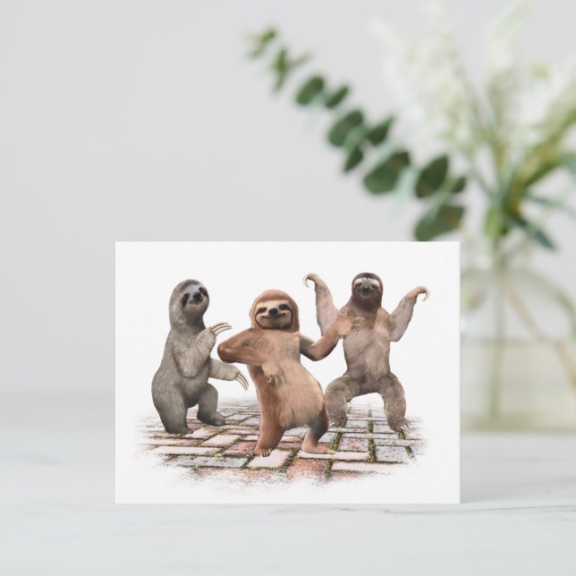 Sloths dansknande slöjor till Djur älskare Vykort (Stående Fram)