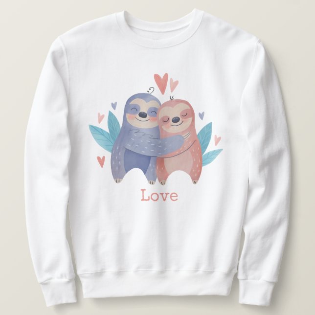 Sloths i Kärlek Lång Ärmad Tröja (Design framsida)
