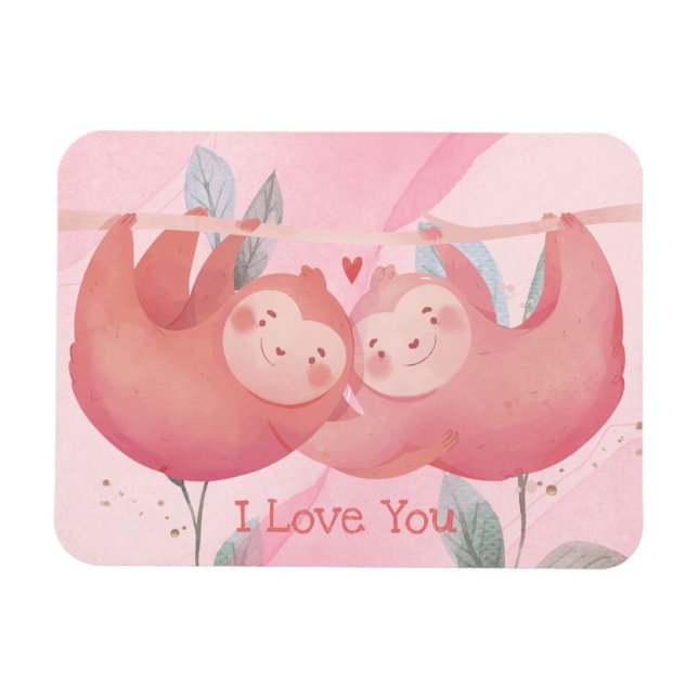 Sloths i Kärlek Magnet (Horisontell)