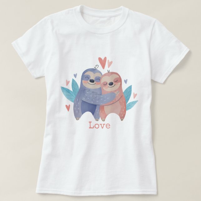 Sloths i Kärlek T Shirt (Design framsida)