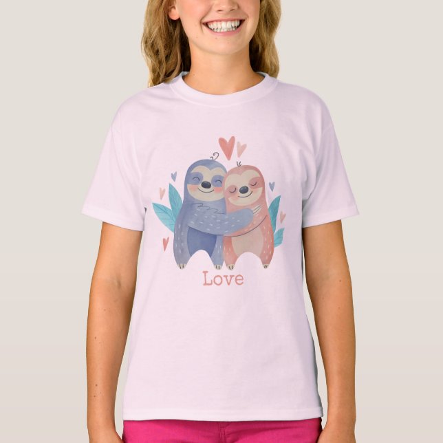 Sloths i Kärlek T Shirt (Framsida)