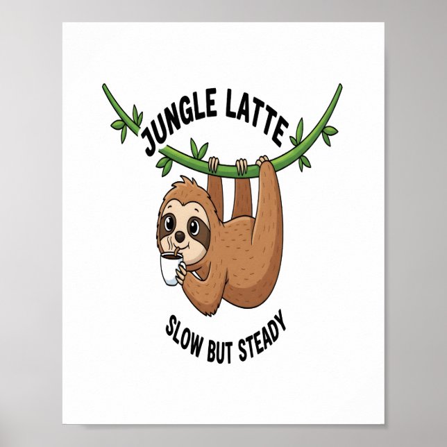 Sloths morgonkaffe poster (Framsidan)