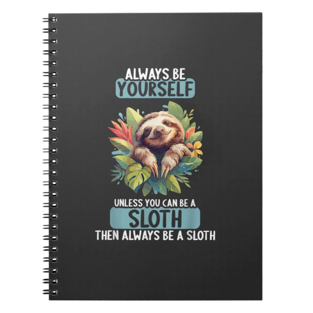 Sloths Sloth T-Shirt Anteckningsbok (Framsidan)