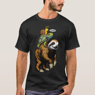 Slothurtle Snail Piggyback Slow Animal Speed Race  T Shirt