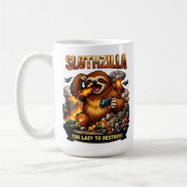 Slothzilla Too Lazy to Destroy,Funny Kaiju Monster Kaffemugg