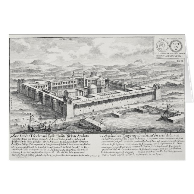 Slott av Diocletian (245-313), splittring, Hälsningskort (Framsidan Horizontal)