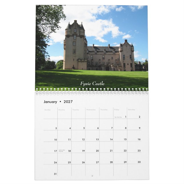 Slott av Skottland 2011Calendar Kalender (Jan 2027)