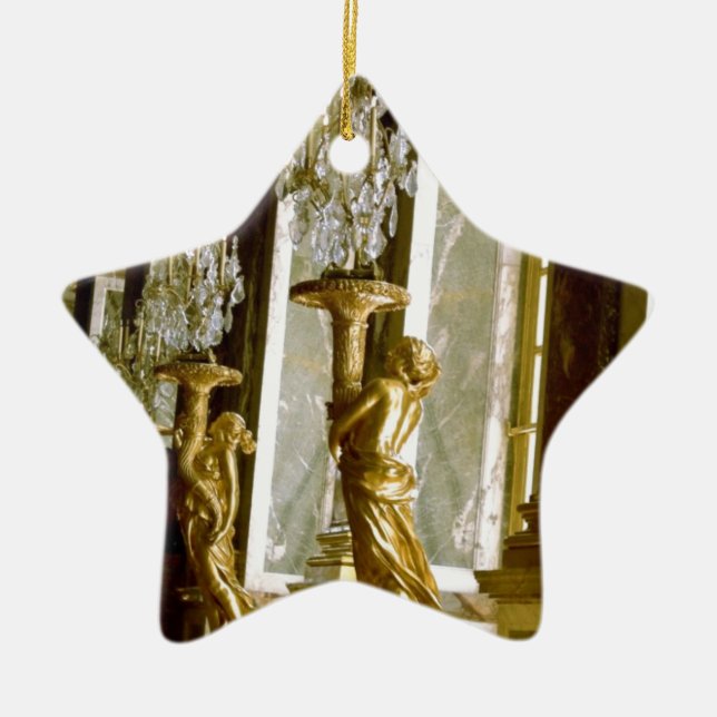 Slott av versailles Hall av den guld- statyn för Julgransprydnad Keramik (Framsidan)