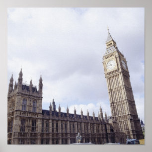 Slott av Westminster och stora Ben Poster
