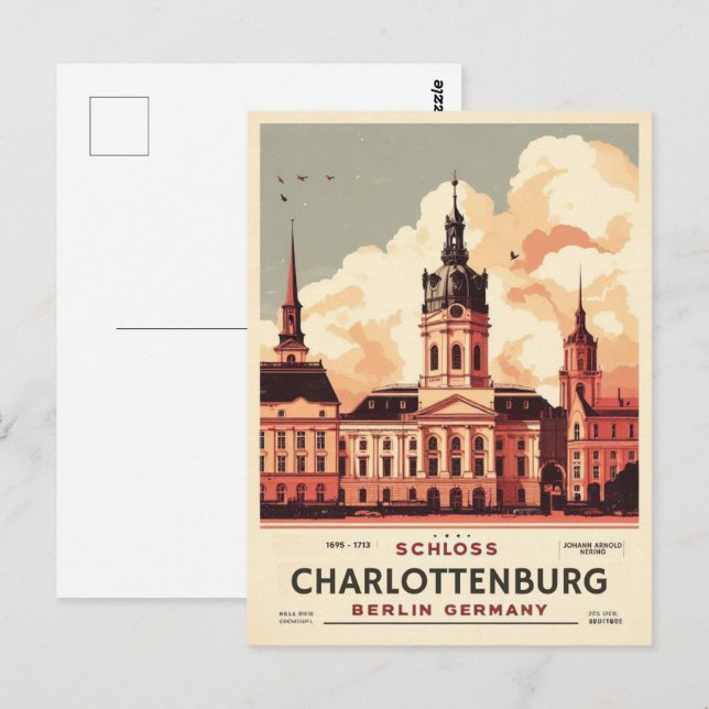 Slott Charlottenburg - Charlottenburg slott Vykort (Fram/baksida)