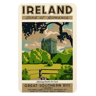 Slott för vintage resoraffischIrland Blarney Magnet