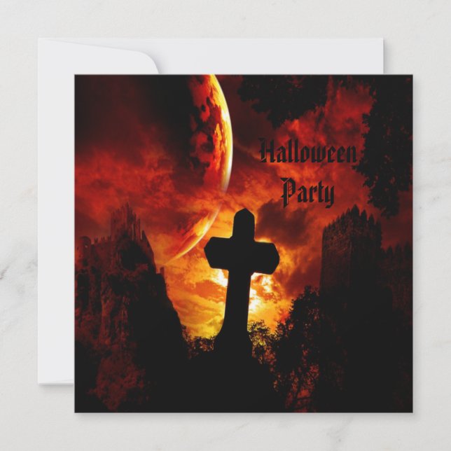 Slott & halloween fest för vampyrdöskallar (på inbjudningar (Framsida)