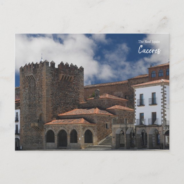 Slott i Caceres, Spanien Vykort (Framsida)
